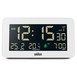 Braun BC10W-DCF Radiostyret Digitalt Vækkeur, Hvid